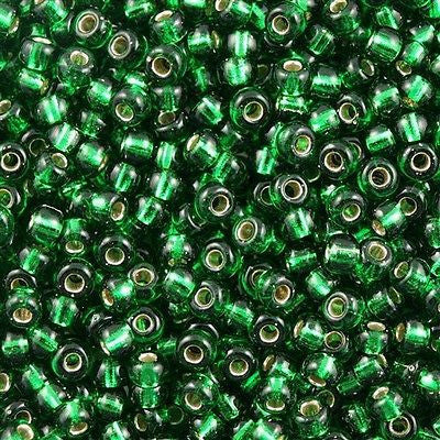 Miyuki Round Seed Bead 6/0 Silver Lined Green 20g Tube (146S)