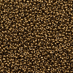 Toho Demi Round 11/0 Seed Bead, Gold-Lustered Dark Antique Bronze, TN