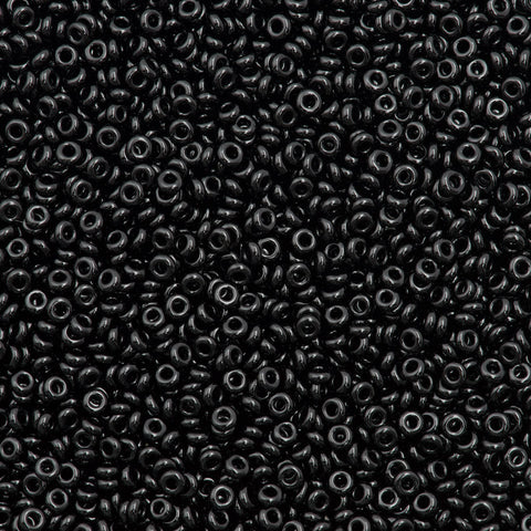 Toho Round Seed Bead 15/0 Opaque Black 2.5-inch Tube (49)