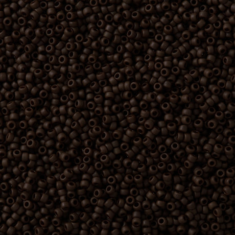 Toho Round Seed Bead 15/0 Opaque Matte Brown 2.5-inch Tube (46F)