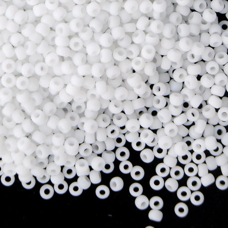 Toho Round Seed Bead 11/0 Opaque Matte White 2.5-inch Tube (41F)