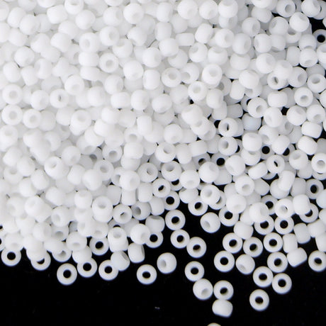 50g toho Round Seed Bead 8/0 Opaque Matte White (41F)