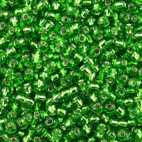 50g Toho Round Seed Bead 6/0 Silver Lined Green (27)