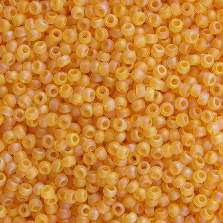 50g toho Round Seed Bead 8/0 Transparent Matte Amber AB (162F)