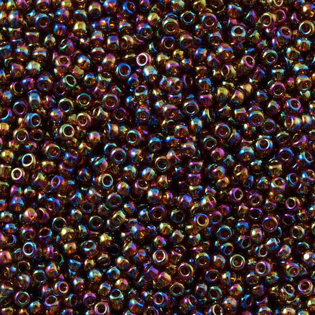 50g Toho Round Seed Bead 11/0 Transparent Cranberry AB (177)