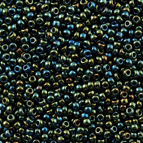 Toho Round Seed Bead 6/0 Metallic Moss Iris 5.5-inch tube (84)