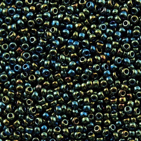 50g Toho Round Seed Bead 6/0 Metallic Moss Iris (84)