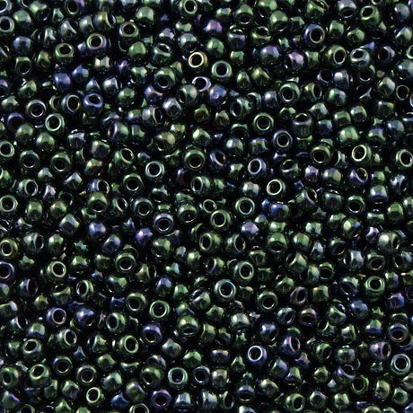 50g Toho Round Seed Bead 6/0 Metallic Moss (89)