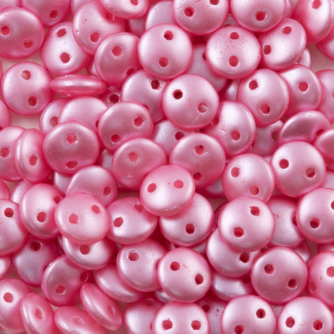 50 CzechMates 6mm Two Hole Tile Beads Pearl Coat Bistro (25036)