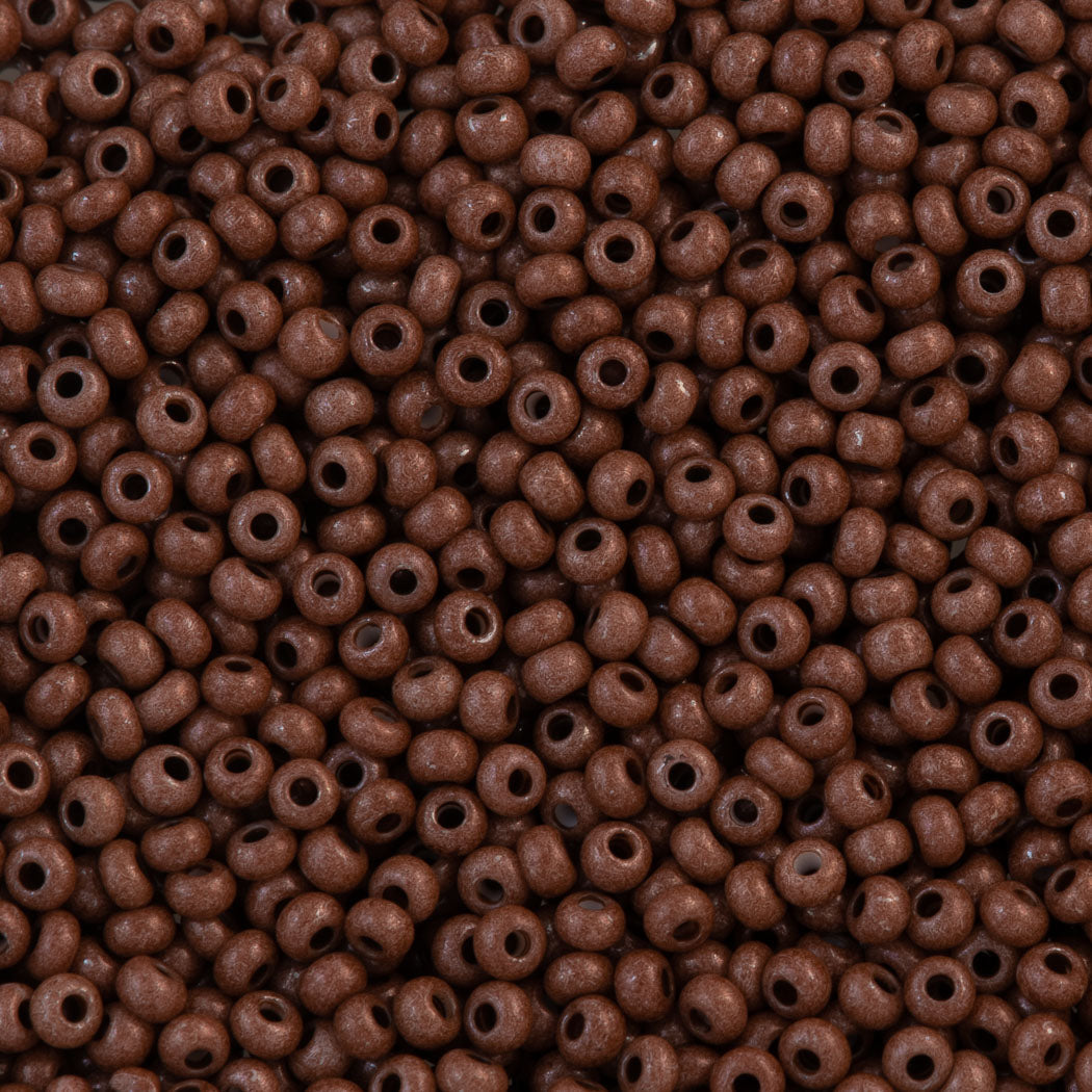 50g Czech Seed Bead 10/0 Opaque Terra Intensive Dark Brown (16A19)