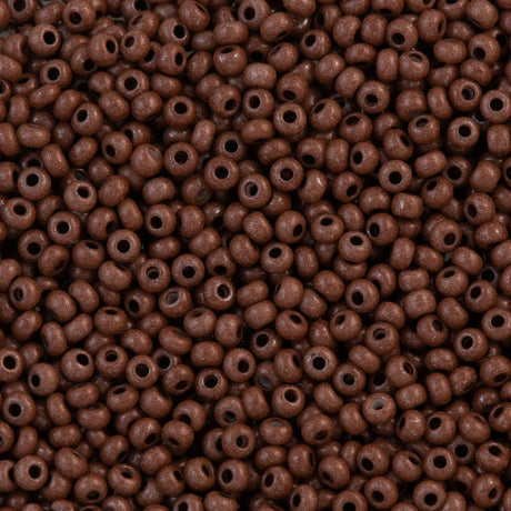 50g Czech Seed Bead 10/0 Opaque Terra Intensive Dark Brown (16A19)