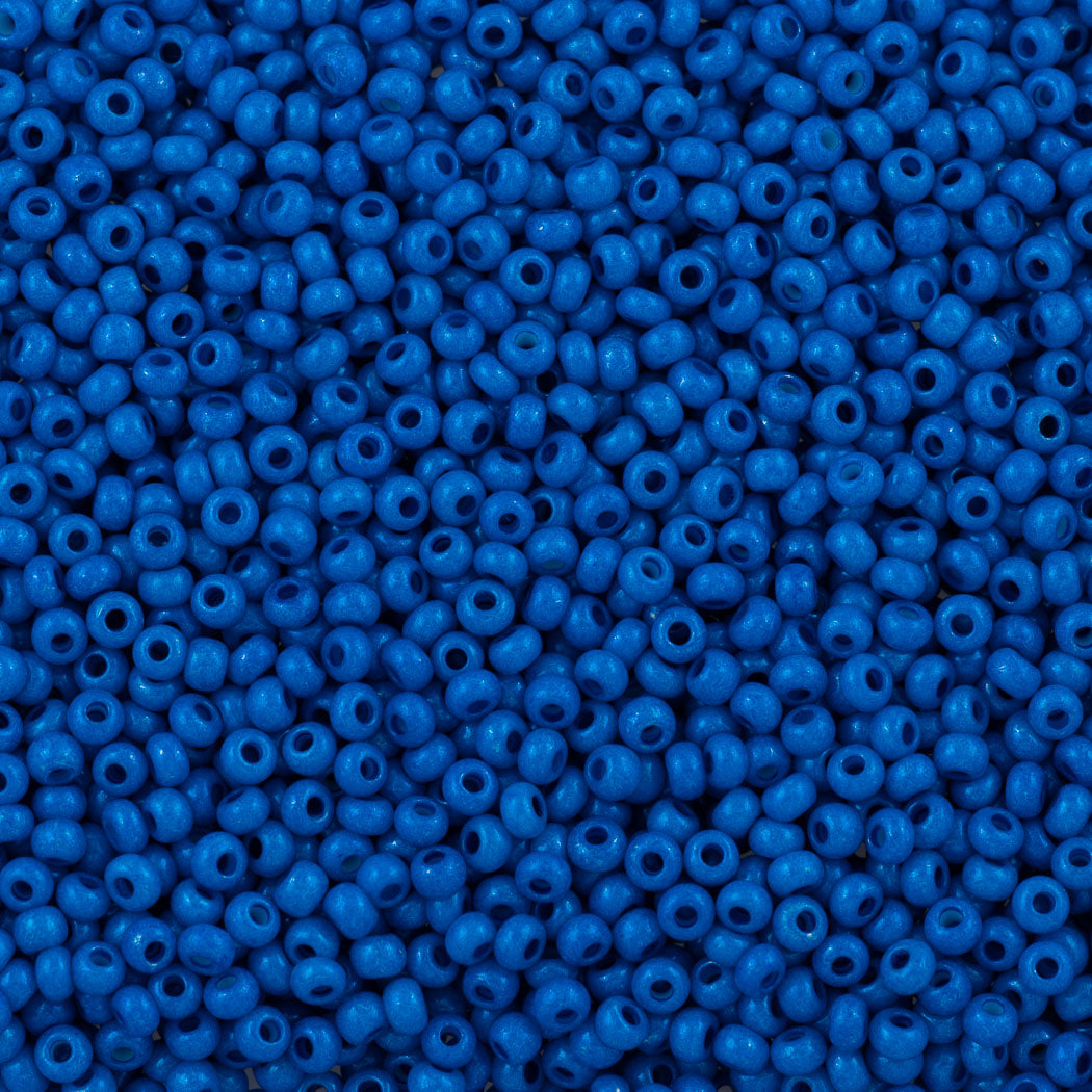 50g Czech Seed Bead 10/0 Opaque Terra Intensive Blue (16A38)