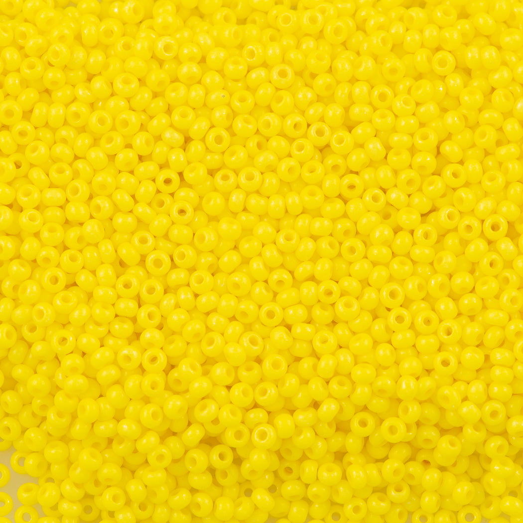 50g Czech Seed Bead 10/0 Opaque Terra Intensive Yellow (16A86)