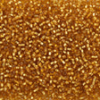 50g Czech Seed Bead 10/0 Silver Lined Gold (17050)