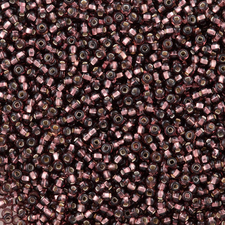 50g Czech Seed Bead 10/0 Silver Lined Amethyst Square Hole(27060-SQ)