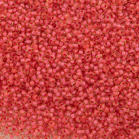 Czech Seed Bead 10/0 Yellow Lined Coral Terra (80898)