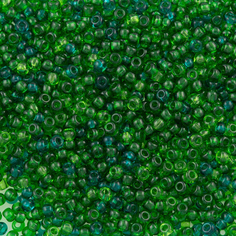 Czech Seed Bead 10/0 Transparent Sea Green Mix 20g Tube