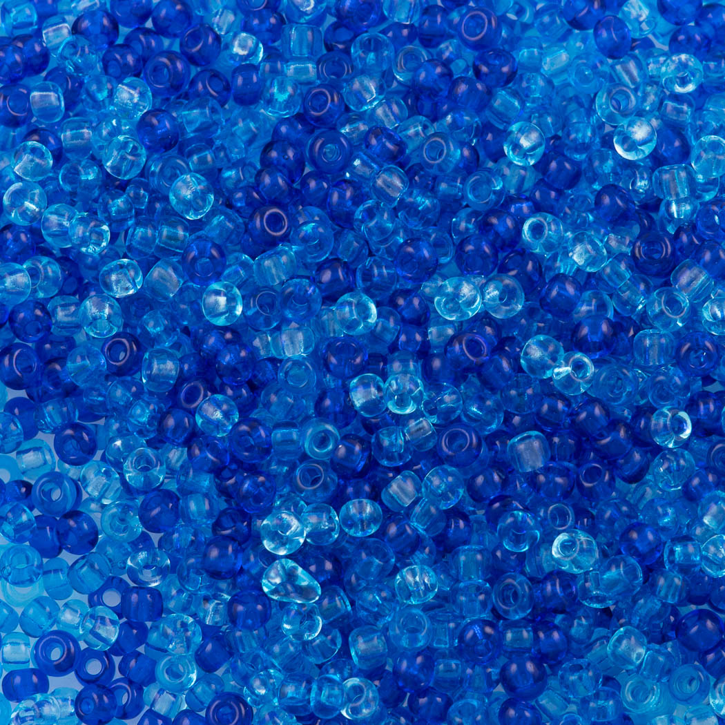 Czech Seed Bead 10/0 Transparent Aqua Mix 20g Tube