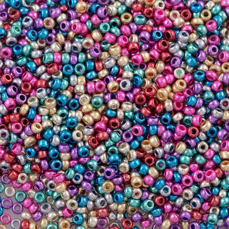 Czech Seed Bead 10/0 Metallic Rainbow Mix 20g Tube