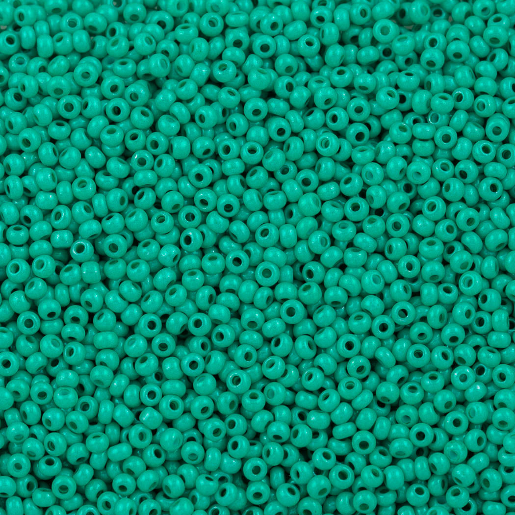 50g Czech Seed Bead 10/0 Opaque Terra Intensive Dark Green (16A58)