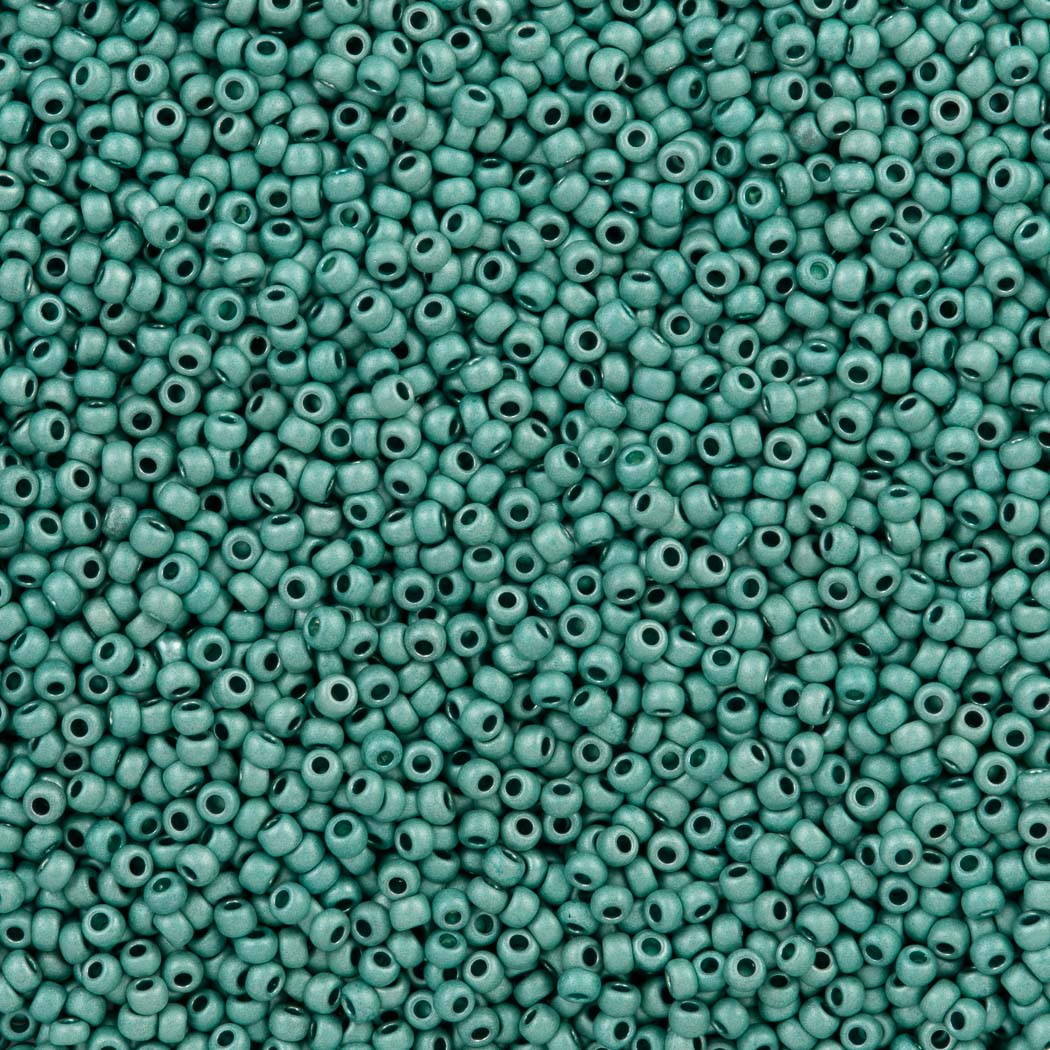 Czech Seed Bead 10/0 Metallic Mint Green Matte Terra (18558M)