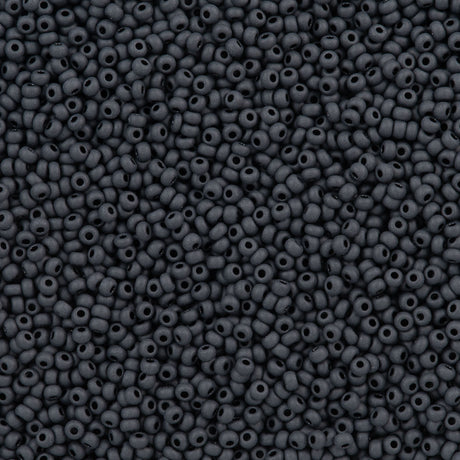 Czech Seed Bead 10/0 Opaque Black Matte (23980M)