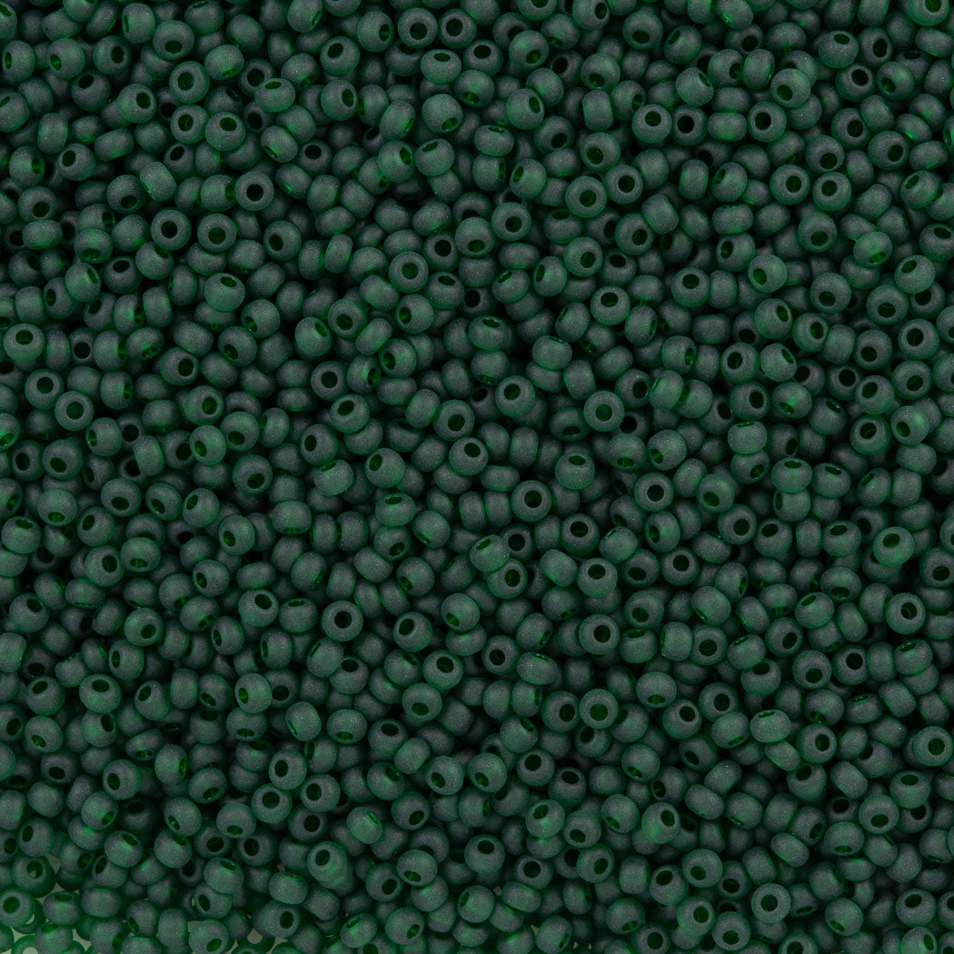 Czech Seed Bead 10/0 Transparent Dark Green Matte (50060M)