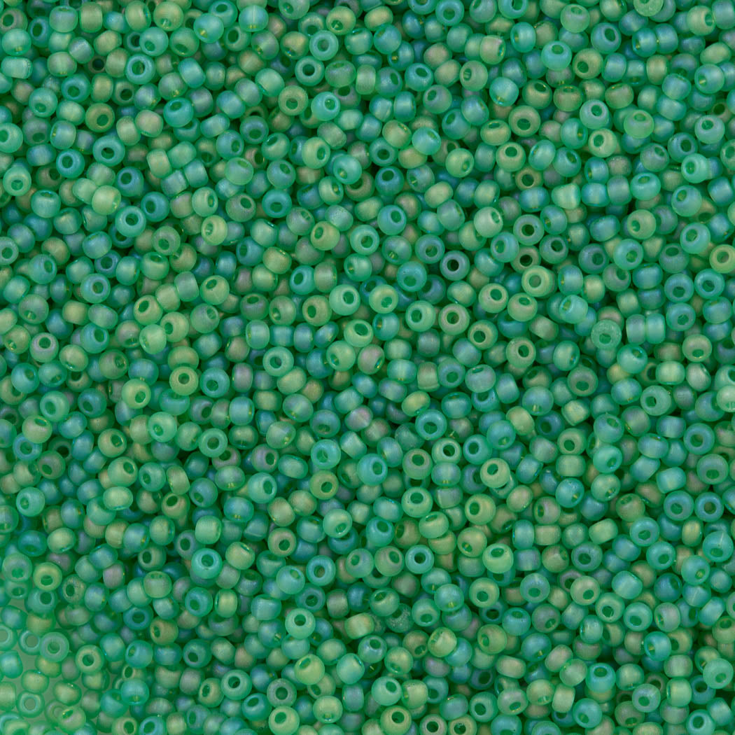 Czech Seed Bead 10/0 Transparent Peridot Matte AB (51100M)