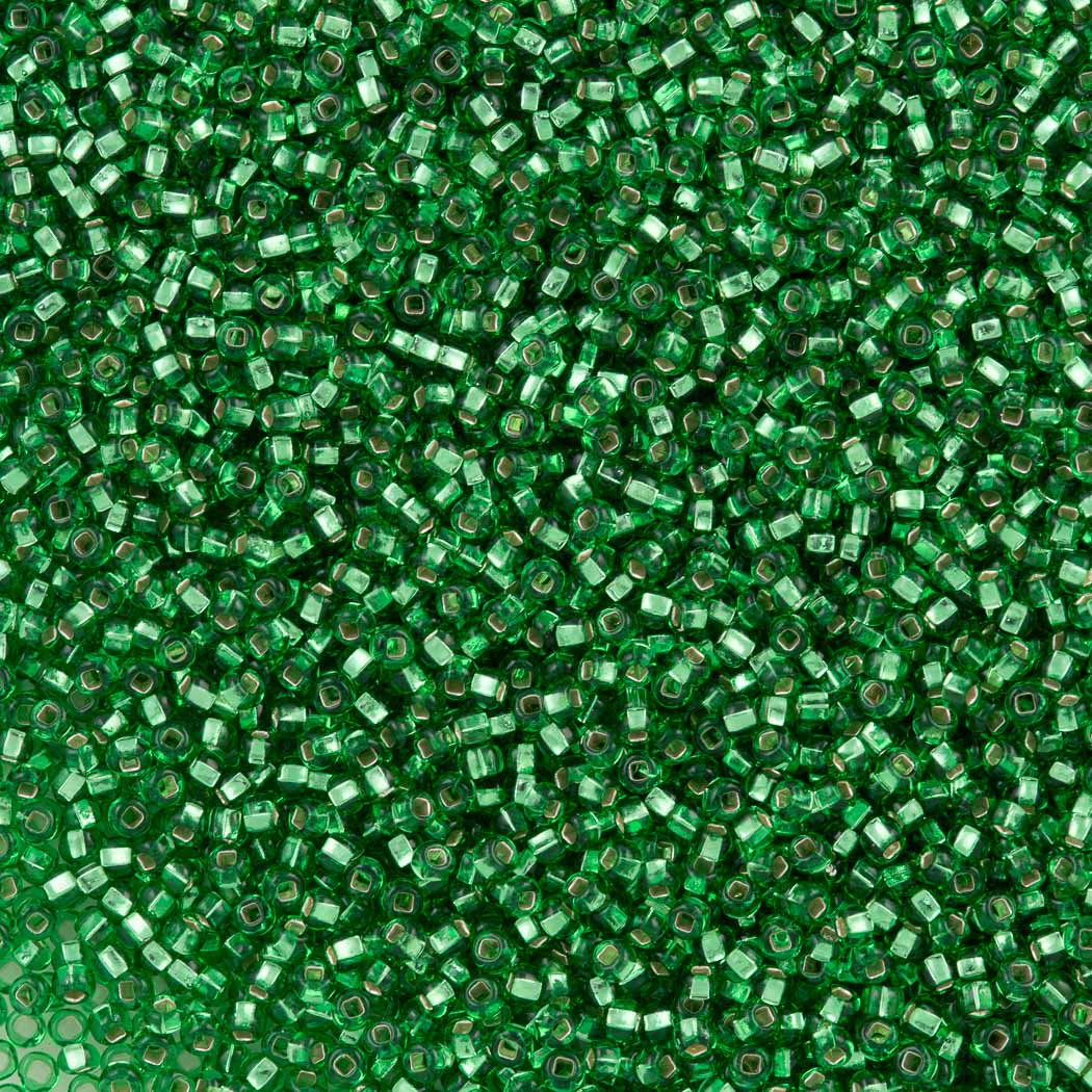 Czech Seed Bead 10/0 Silver Lined Peridot (57100)