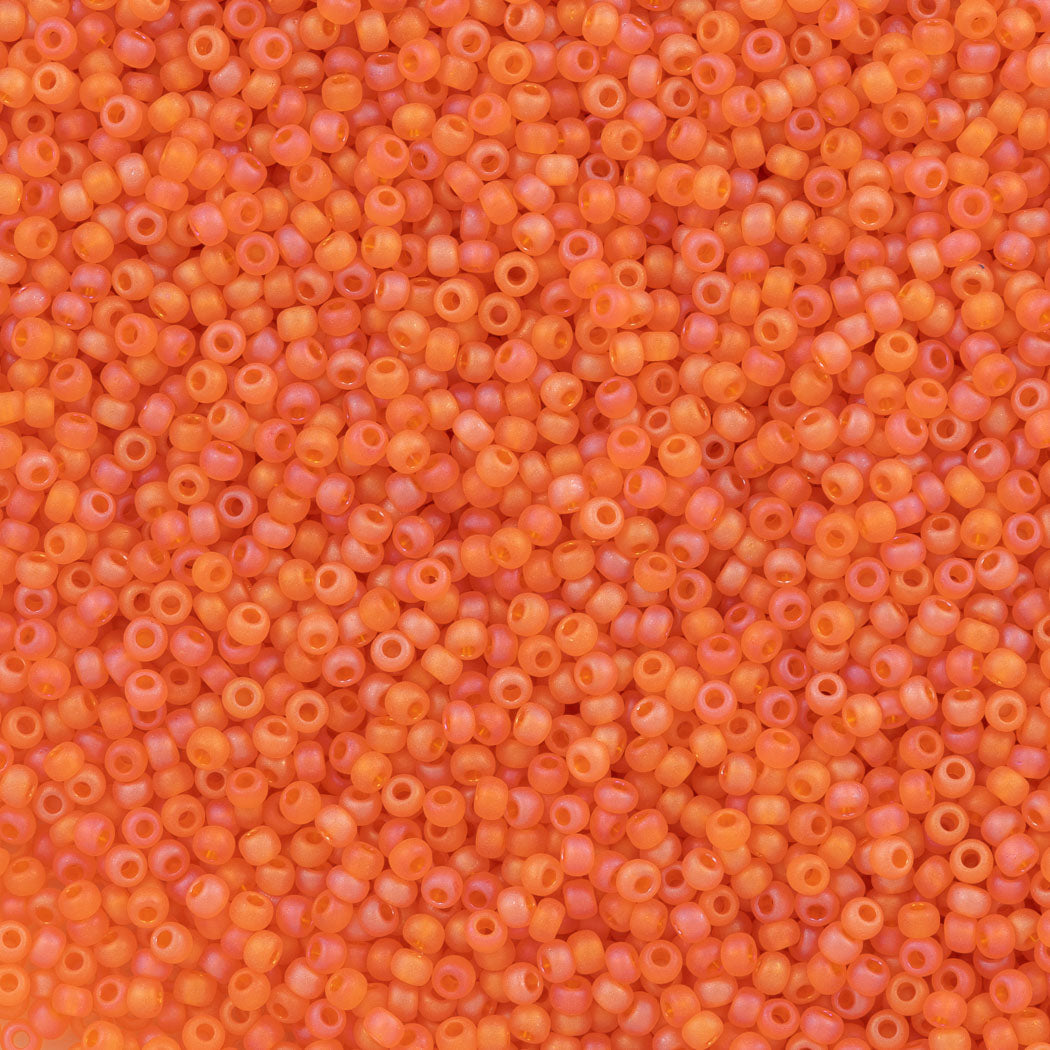 Czech Seed Bead 10/0 Transparent Orange Matte AB (91030M)