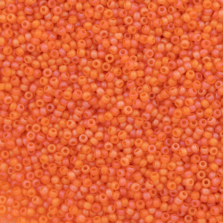 Czech Seed Bead 10/0 Transparent Orange Matte AB (91030M)