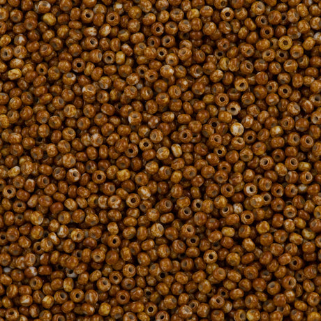 Czech Seed Bead 11/0 Opaque Travertine on White 50g (66209)