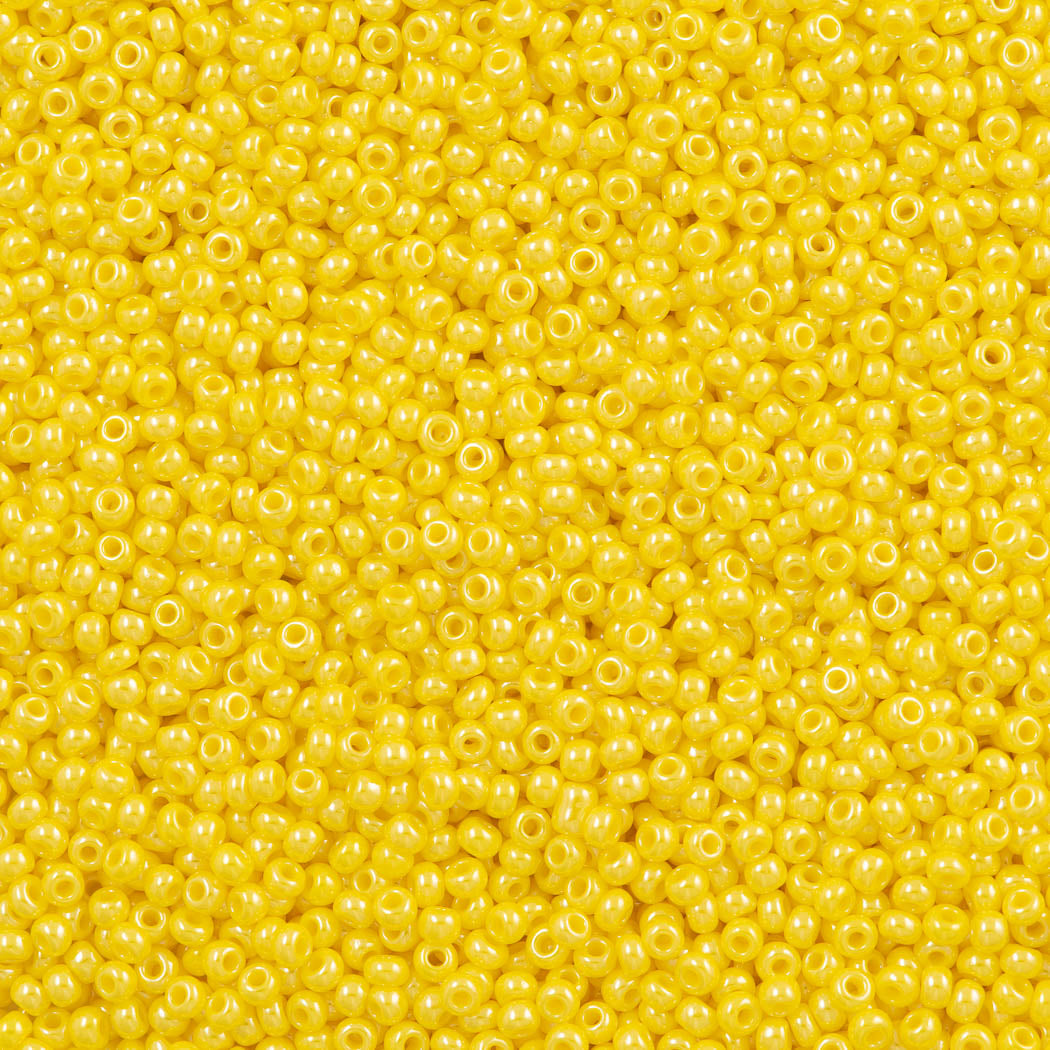 Czech Seed Bead 11/0 Opaque Yellow Luster 2-inch Tube (88110)