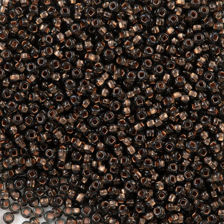 Preciosa Czech Seed Bead 11/0 Transparent Copper Lined Black Crystal (49010)