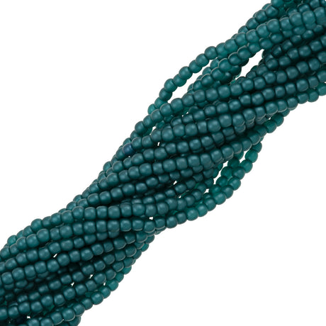 100 Czech 2mm Round Matte Teal Glass Pearl Beads