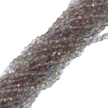 100 Czech Fire Polished 4mm Round Bead Alexandrite Twilight (20210W)