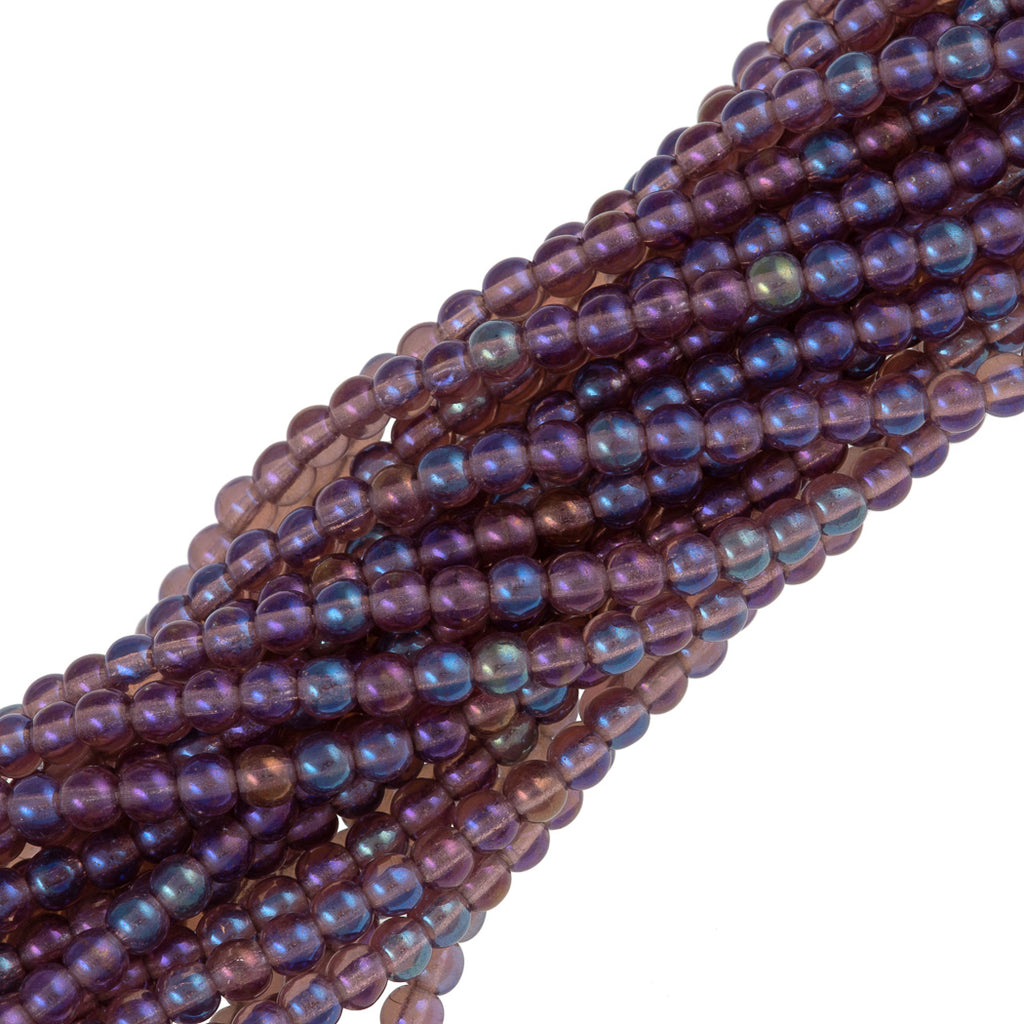 Hill Beads, purple iris, Czech glass, dome beads, Preciosa, Czech