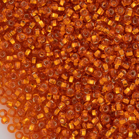 Czech Seed Bead 6/0 Silver Lined Orange 50g (97030)