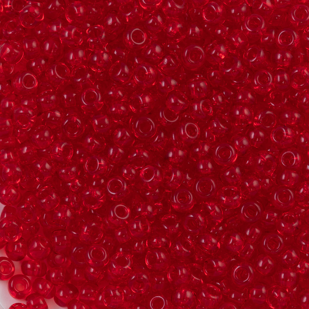 Czech Seed Bead 6/0 Transparent Light Ruby (90070)