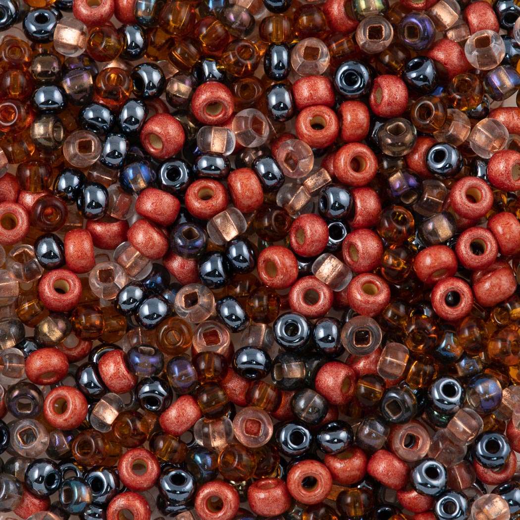 Czech Seed Bead 6/0 Grey Copper Mix 50g (MIX28)