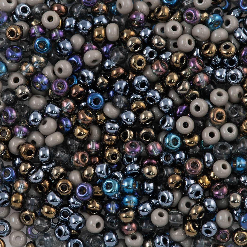 Czech Seed Bead 6/0 Hematite Mix 50g (MIX35)