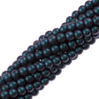 100 Czech 6mm Pressed Glass Round Polychrome Indigo Orchid Beads (94105)