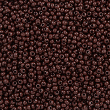 Czech Seed Bead 8/0 Opaque Dark Brown 2-inch Tube (13780)