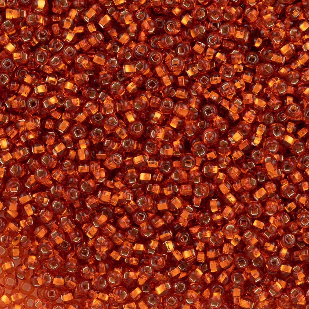 Czech Seed Bead 8/0 Silver Lined Orange 50g (97030)