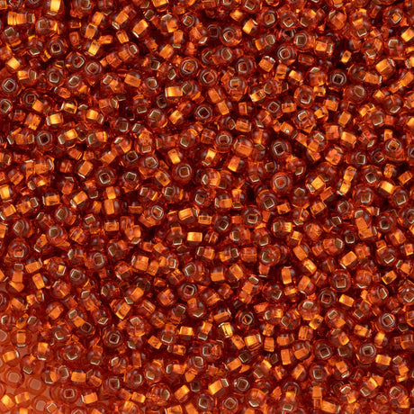 Czech Seed Bead 8/0 Silver Lined Orange 50g (97030)