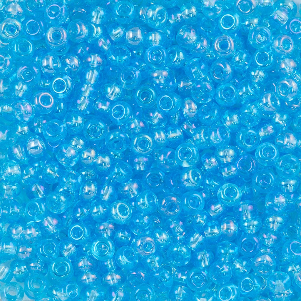 Czech Seed Bead 6/0 Transparent Aqua AB 2-inch Tube (61010)