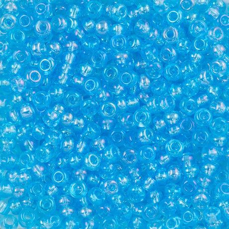 Czech Seed Bead 6/0 Transparent Aqua AB 2-inch Tube (61010)