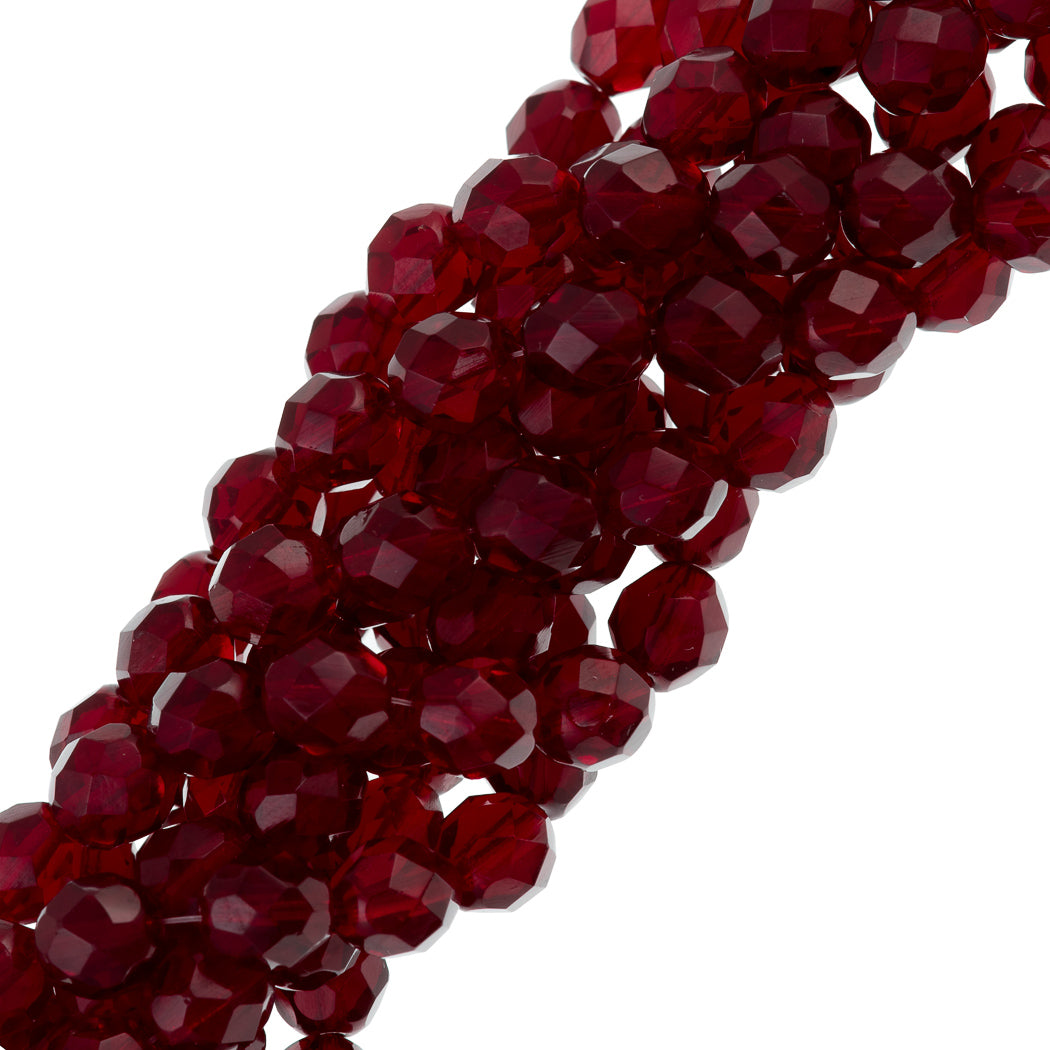 Czech Fire Polished Glass Beads 8mm Round 'Crystal/Color Mix' (25 pcs) 