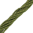 100 Czech Fire Polished 4mm Round Bead Saturated Metallic Lime Punch (05A09)