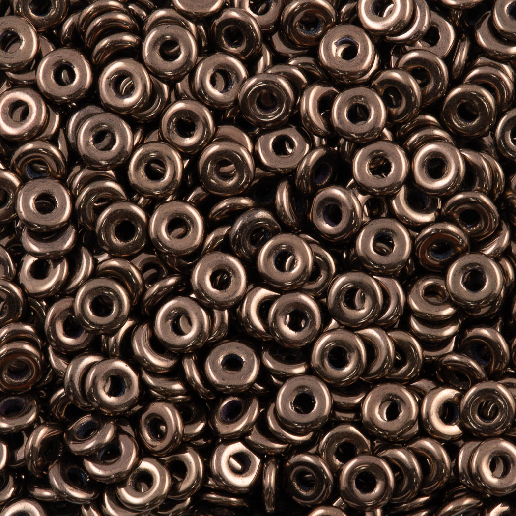 Czech O Beads Jet Bronze (23980B)